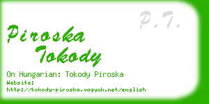 piroska tokody business card